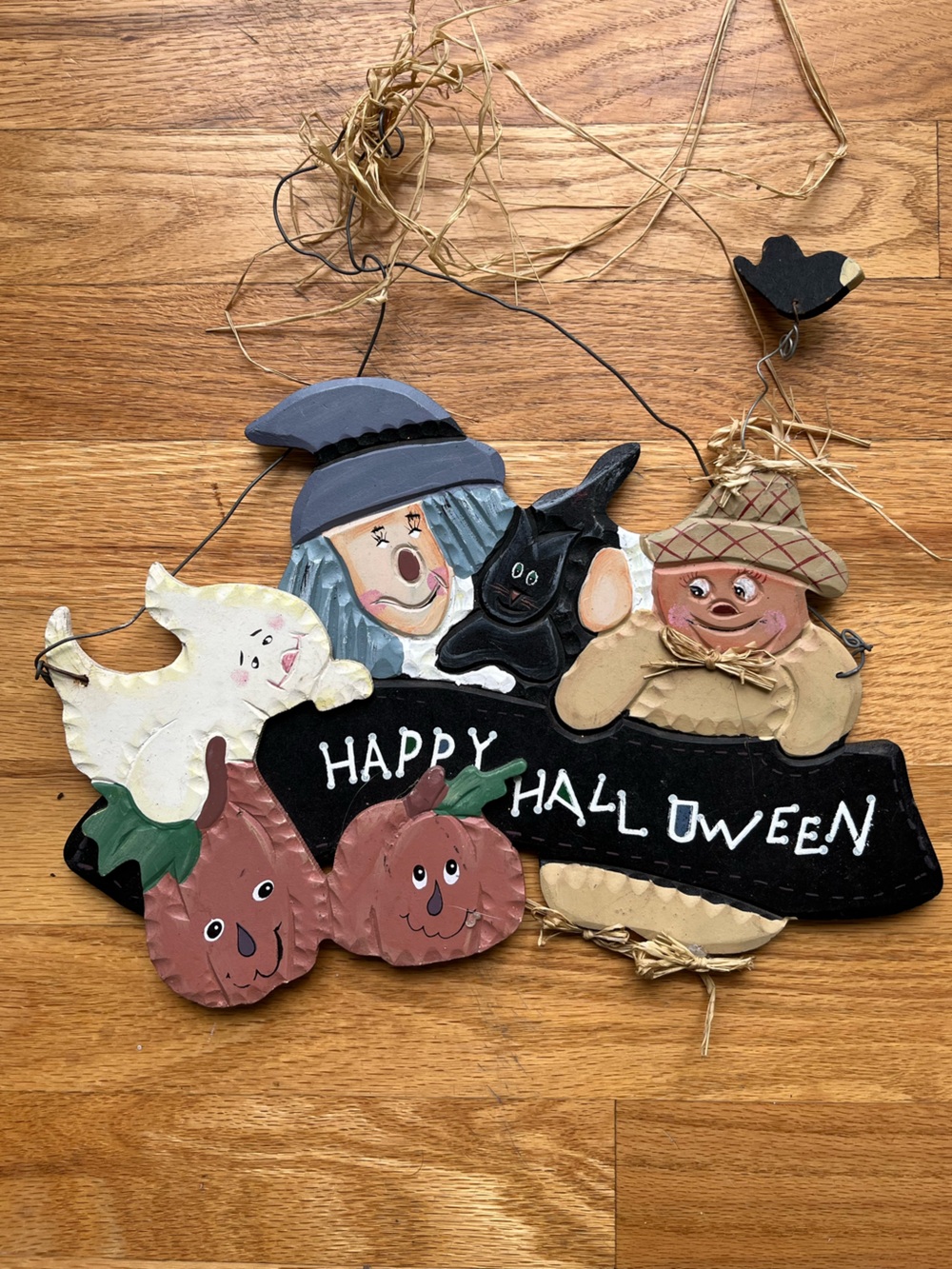 Vintage Wooden Halloween Sign